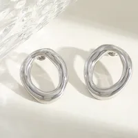 1 Pair Casual Simple Style Commute O-Shape Solid Color 304 Stainless Steel 18K Gold Plated Ear Studs sku image 2