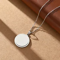 Vacation Classic Style Customization Laser Engraving Solid Color 304 Stainless Steel Plating Women's Pendant Necklace main image 6