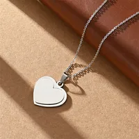 Vacation Classic Style Customization Laser Engraving Solid Color 304 Stainless Steel Plating Women's Pendant Necklace sku image 1
