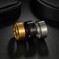 Simple Style Solid Color Titanium Steel Plating Men's Rings main image 1