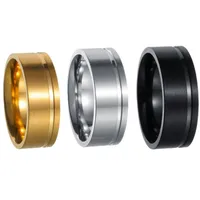 Simple Style Solid Color Titanium Steel Plating Men's Rings main image 5