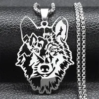 Hip-Hop Punk Commute Wolf 304 Stainless Steel Unisex Pendant Necklace main image 1