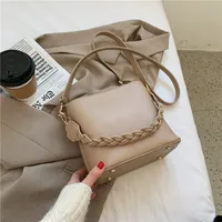 Women's PU Solid Color Elegant Basic Square Zipper Crossbody Bag sku image 1
