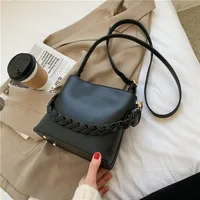 Women's PU Solid Color Elegant Basic Square Zipper Crossbody Bag sku image 2