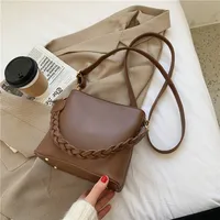 Women's PU Solid Color Elegant Basic Square Zipper Crossbody Bag sku image 3