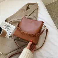 Women's PU Solid Color Elegant Basic Square Zipper Crossbody Bag sku image 4