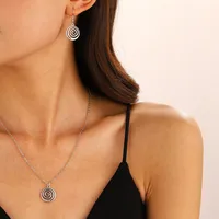 Elegant Spiral 304 Stainless Steel Alloy Plating Women's Jewelry Set sku image 13