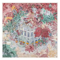 Women's Elegant Retro Plant Satin Printing Silk Scarf sku image 1