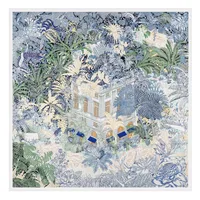 Women's Elegant Retro Plant Satin Printing Silk Scarf main image 1
