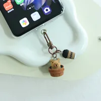 1 Piece Cute Capybara Resin Unisex Spring Ring Trigger Clasp Closure Bag Pendant Keychain main image 3