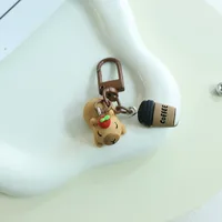 1 Piece Cute Capybara Resin Unisex Spring Ring Trigger Clasp Closure Bag Pendant Keychain main image 2