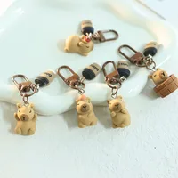 1 Piece Cute Capybara Resin Unisex Spring Ring Trigger Clasp Closure Bag Pendant Keychain main image 5