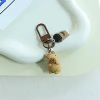1 Piece Cute Capybara Resin Unisex Spring Ring Trigger Clasp Closure Bag Pendant Keychain sku image 2