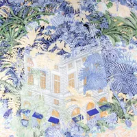 Women's Elegant Retro Plant Satin Printing Silk Scarf main image 3