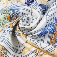 Women's Elegant Retro Plant Satin Printing Silk Scarf main image 4