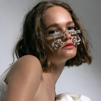 Exaggerated Novelty Water Droplets Special-Shaped Mirror Half Frame Glasses main image 1