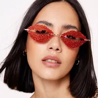 Exaggerated Novelty Lips Special-Shaped Mirror Lips Full Frame Glasses main image 1