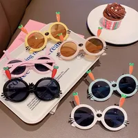 Cute Novelty Carrot Acrylic Round Frame Full Frame Glasses main image 3