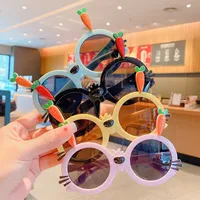 Cute Novelty Carrot Acrylic Round Frame Full Frame Glasses main image 1