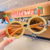 Cute Novelty Carrot Acrylic Round Frame Full Frame Glasses sku image 5