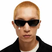 Novelty Streetwear Pearl Resin Square Cat Eye Full Frame Glasses main image 1