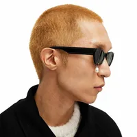 Novelty Streetwear Pearl Resin Square Cat Eye Full Frame Glasses main image 2