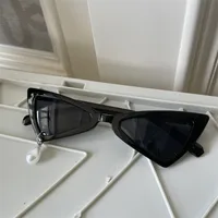 Novelty Streetwear Pearl Resin Square Cat Eye Full Frame Glasses main image 5