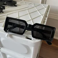 Novelty Streetwear Pearl Resin Square Cat Eye Full Frame Glasses sku image 4