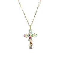 Simple Style Cross Titanium Steel Inlay Zircon Women's Pendant Necklace sku image 10
