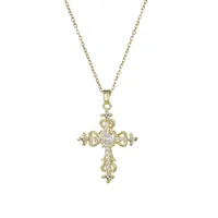 Simple Style Cross Titanium Steel Inlay Zircon Women's Pendant Necklace sku image 1