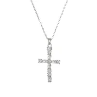 Simple Style Cross Titanium Steel Inlay Zircon Women's Pendant Necklace sku image 3