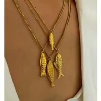 Vintage Style Classic Style Small Fish 316L Stainless Steel  Irregular 18K Gold Plated Women's Pendant Necklace main image 6
