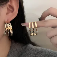 1 Pair Retro Classic Style C Shape Plating Iron Ear Studs main image 3