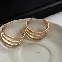 1 Pair Retro Classic Style C Shape Plating Iron Ear Studs main image 4
