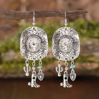 1 Pair Retro Cactus Boots Alloy Drop Earrings main image 3