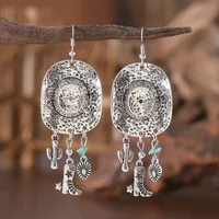 1 Pair Retro Cactus Boots Alloy Drop Earrings sku image 1