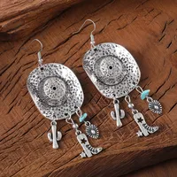 1 Pair Retro Cactus Boots Alloy Drop Earrings main image 5
