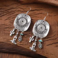 1 Pair Retro Cactus Boots Alloy Drop Earrings main image 4
