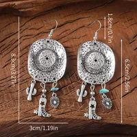 1 Pair Retro Cactus Boots Alloy Drop Earrings main image 2