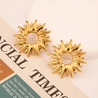 Streetwear Shiny Sun 304 Stainless Steel Polishing Plating 18K Gold Plated Women's Jewelry Set main image 5