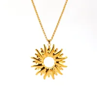 Streetwear Shiny Sun 304 Stainless Steel Polishing Plating 18K Gold Plated Women's Jewelry Set main image 6