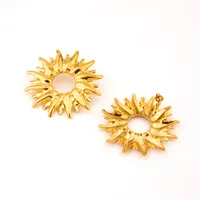 Streetwear Shiny Sun 304 Stainless Steel Polishing Plating 18K Gold Plated Women's Jewelry Set main image 7