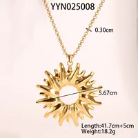 Streetwear Shiny Sun 304 Stainless Steel Polishing Plating 18K Gold Plated Women's Jewelry Set sku image 2