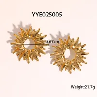 Streetwear Shiny Sun 304 Stainless Steel Polishing Plating 18K Gold Plated Women's Jewelry Set sku image 3
