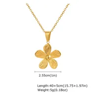 Wholesale Jewelry Vintage Style Classic Style Star Flower 201 Stainless Steel 18K Gold Plated Pendant Necklace Cable Chain main image 2