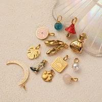 Vintage Style Classic Style Pearl Mushroom Boots 304 Stainless Steel Zircon 18K Gold Plated DIY Jewelry Accessories main image 2