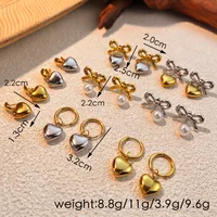 1 Pair Elegant Irregular Oval Plating 304 Stainless Steel 18K Gold Plated Drop Earrings main image 2