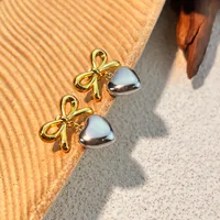 1 Pair Elegant Irregular Oval Plating 304 Stainless Steel 18K Gold Plated Drop Earrings sku image 1