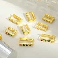 1 Pair Casual Elegant Shiny Geometric Inlay Copper Zircon Imitation Gold  Ear Studs main image 1