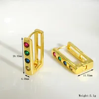 1 Pair Casual Elegant Shiny Geometric Inlay Copper Zircon Imitation Gold  Ear Studs sku image 1